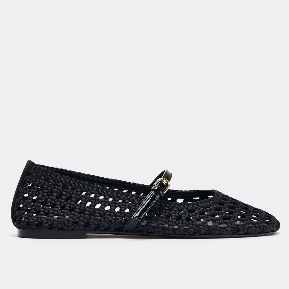 ZARA - WOMEN’S WOVEN STRAP BALLET FLATS - SIZE 7.5